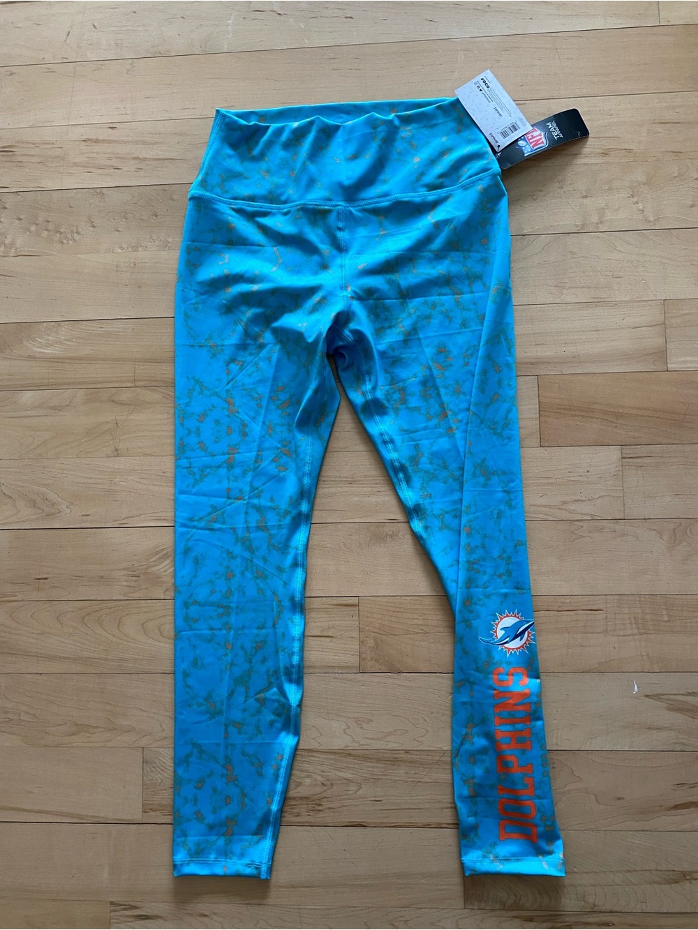 NFL Girls' Aqua and Gold Dolphins Leggings